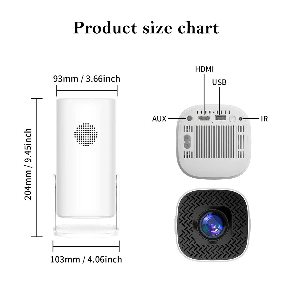 P30 Smart Mini Projector Android 11 Wifi6 Support 4K 1080P BT5.0 Projector 1280*720P Home Cinema Portable Projector - Power Port Electronics'