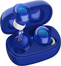 True Wireless Earbuds, Bluetooth 5.1 Small Ear Buds Comfortable Deep Bass Earphones 24Hrs Playtime Mini Charging Case IPX7 Waterproof Earbuds In-Ear Stereo Headphones Headset for Sports Workout Blue