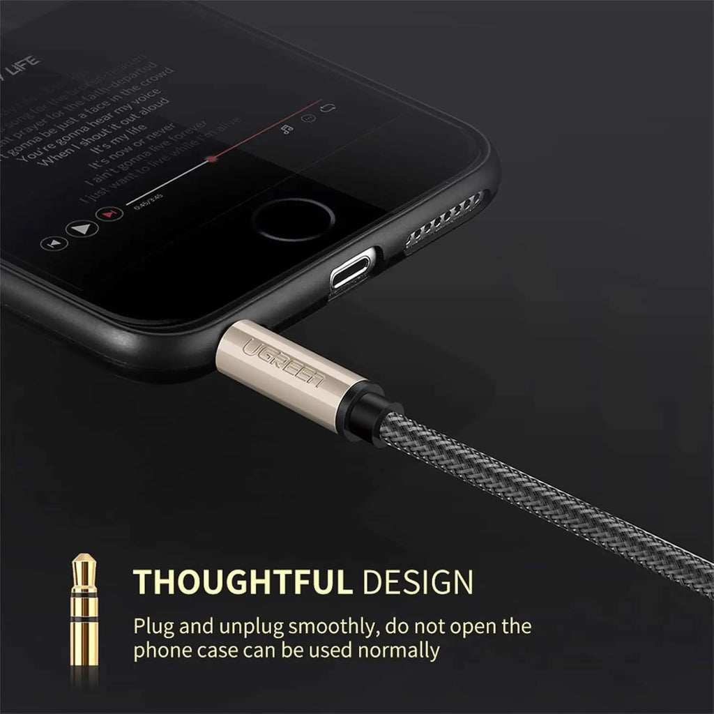 3.5Mm Male to Male Auxiliary Aux Stereo Professional Hifi Cable with Silver-Plating Copper Core, Gold Plated, Nylon Braid, Tangle-Free for for Audiophile/Musical Lovers Silver, 1M 3Ft