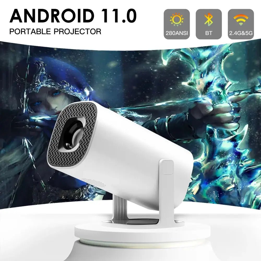 P30 Smart Mini Projector Android 11 Wifi6 Support 4K 1080P BT5.0 Projector 1280*720P Home Cinema Portable Projector - Power Port Electronics'