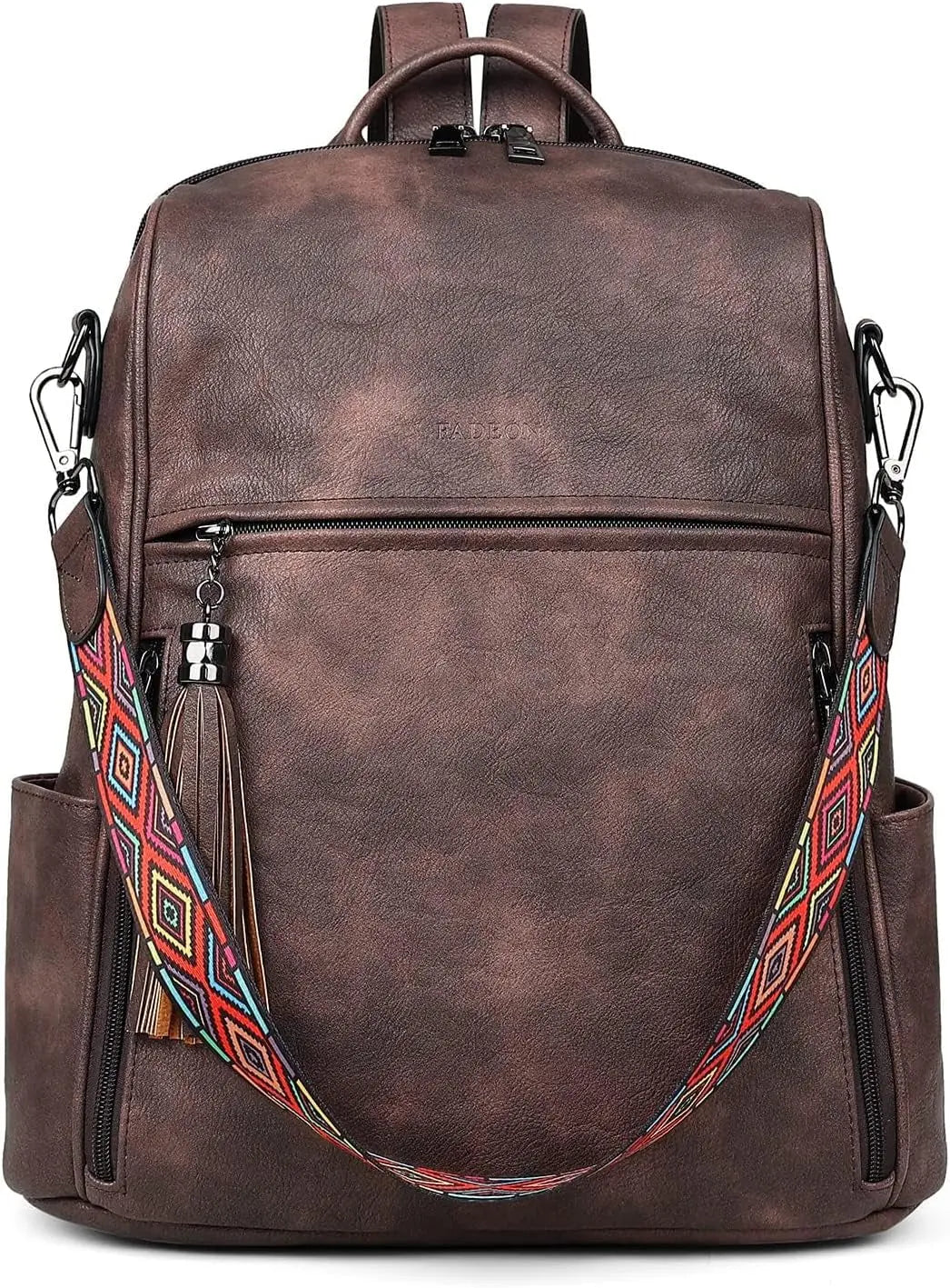 Leather Backpack Purse for Women Designer Travel Backpack Purses PU Fashion Ladies Shoulder Bag with Tassel