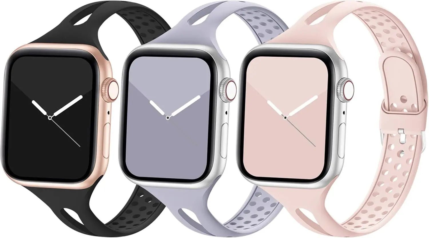 Compatible with Apple Watch Bands 38Mm 40Mm Series 5 Series 3, Women and Men Slim Silicone Sport Band Breathable Iwatch Bands 38MM 40MM Narrow Watch Strap for Iwatch Series 6 SE 5 4 3 2 1